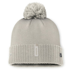 NHL Seattle Kraken Fanatics Women's Authentic Pro Road Cuffed Knit Hat with Pom - Tan