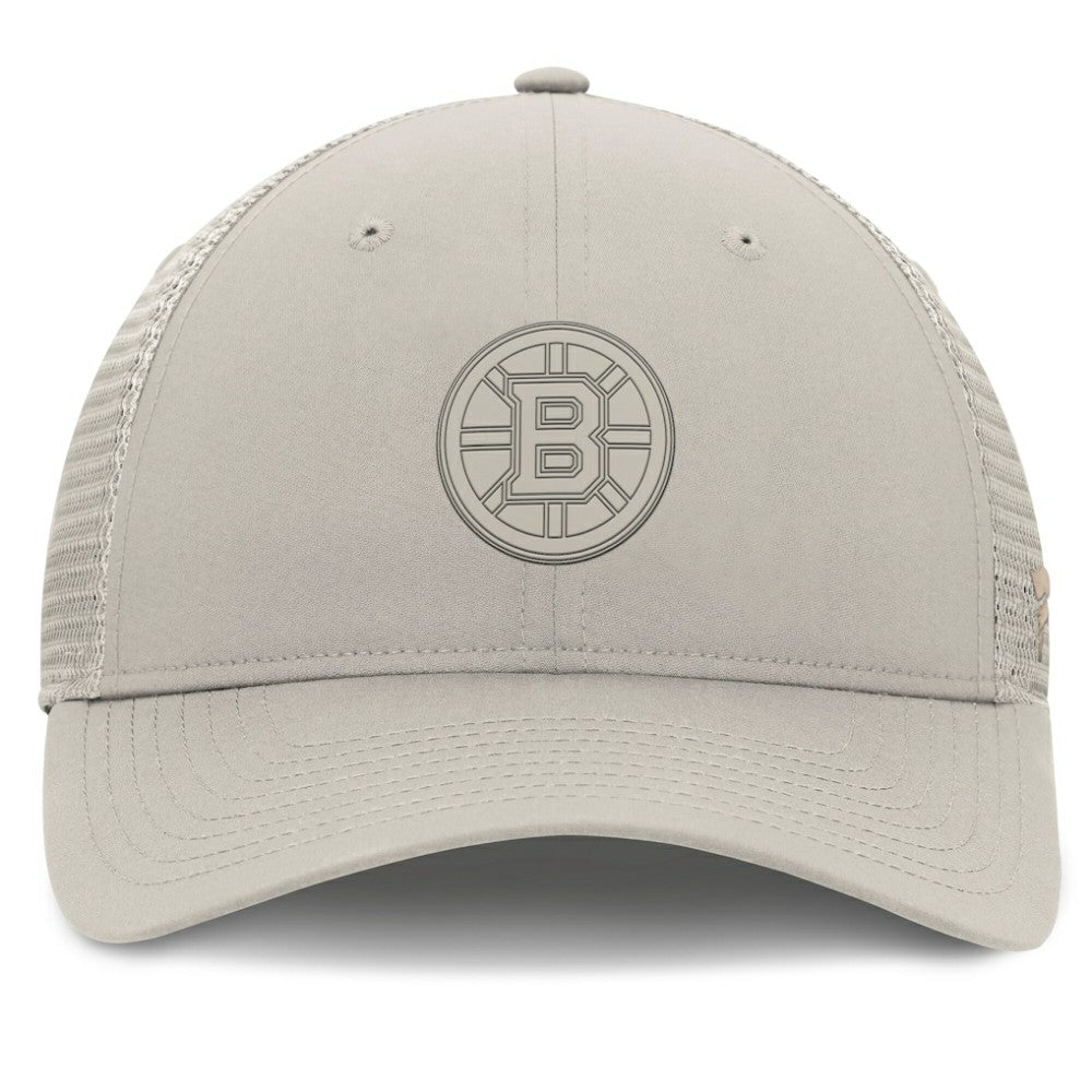 NHL Boston Bruins Fanatics Women's Authentic Pro Road Trucker Adjustable Hat - Tan
