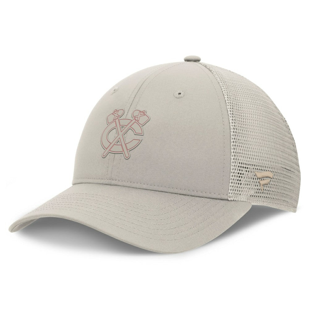 NHL Chicago Blackhawks Fanatics Women's Authentic Pro Road Trucker Adjustable Hat - Tan
