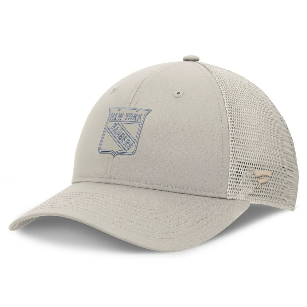 NHL New York Rangers Fanatics Women's Authentic Pro Road Trucker Adjustable Hat - Tan