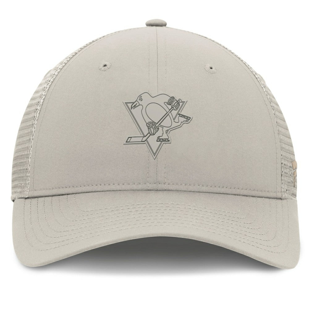 NHL Pittsburgh Penguins Fanatics Women's Authentic Pro Road Trucker Adjustable Hat - Tan