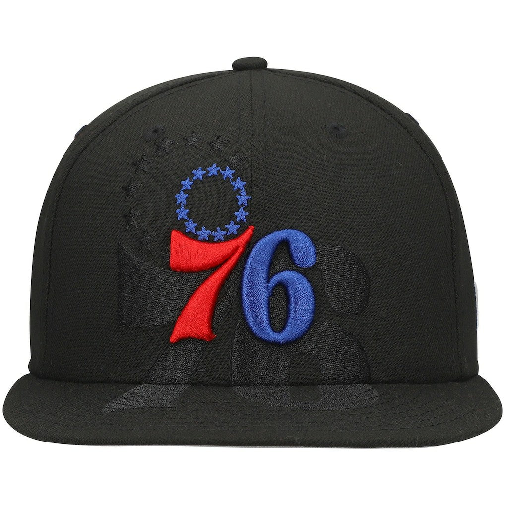 Philadelphia 76ers Blackout Shadow Logo 59FIFTY Fitted Hat Black