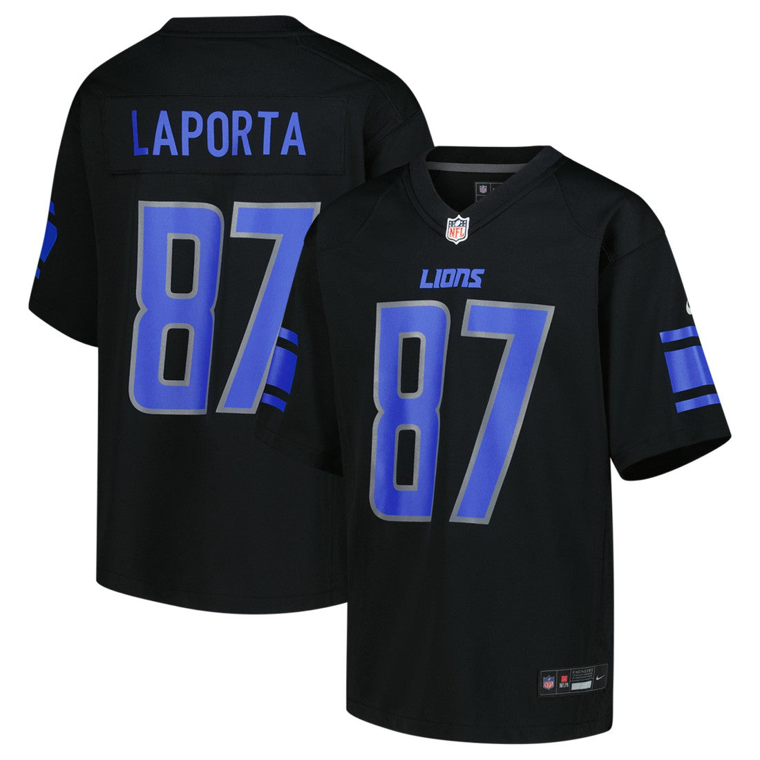 Sam LaPorta Detroit Lions Youth Game Jersey Black