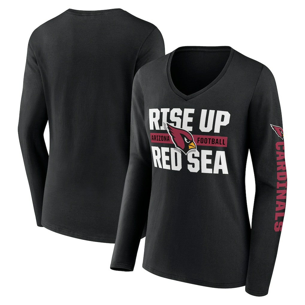 Arizona Cardinals Hometown Sweep Long Sleeve V-Neck T-Shirt Black