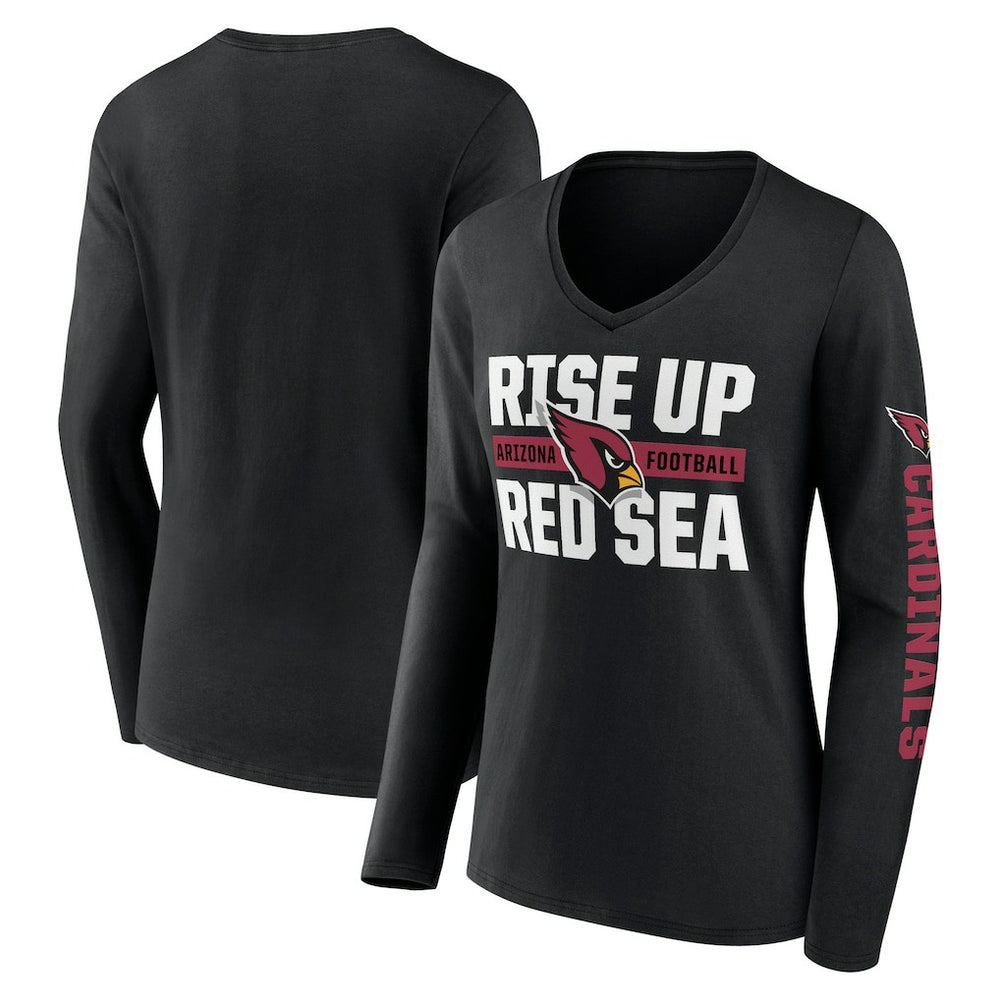 Arizona Cardinals Hometown Sweep Long Sleeve V-Neck T-Shirt Black
