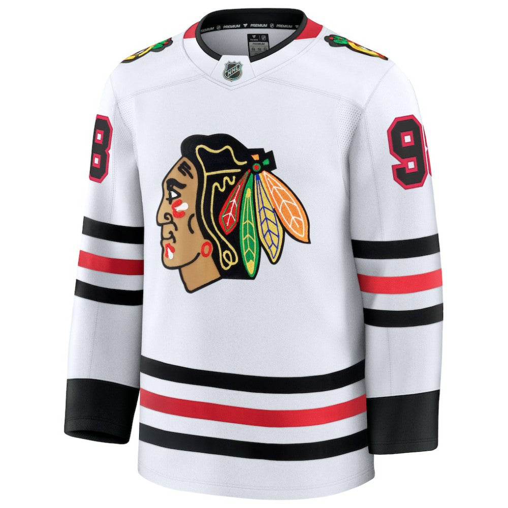 NHL Connor Bedard Chicago Blackhawks Fanatics Away Premium Jersey - White