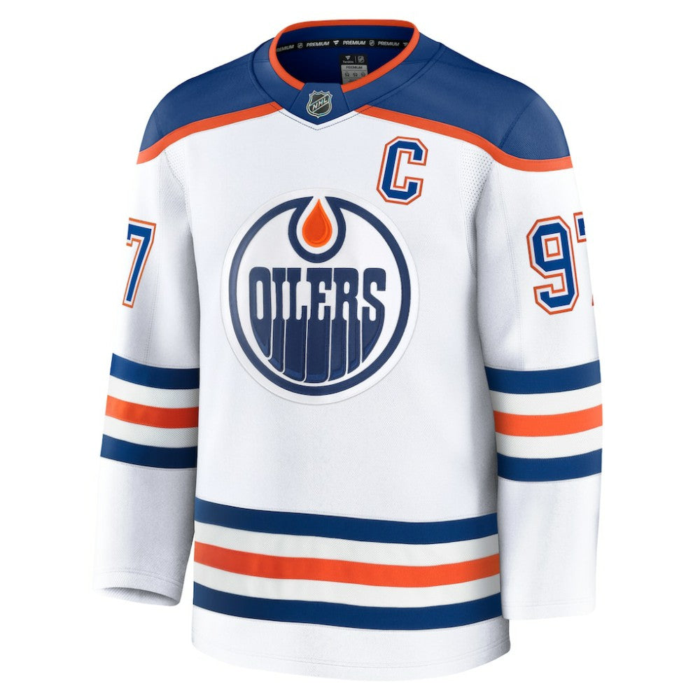 NHL Connor McDavid Edmonton Oilers Fanatics Away Premium Jersey - White