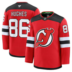 NHL Jack Hughes New Jersey Devils Fanatics Home Premium Jersey - Red