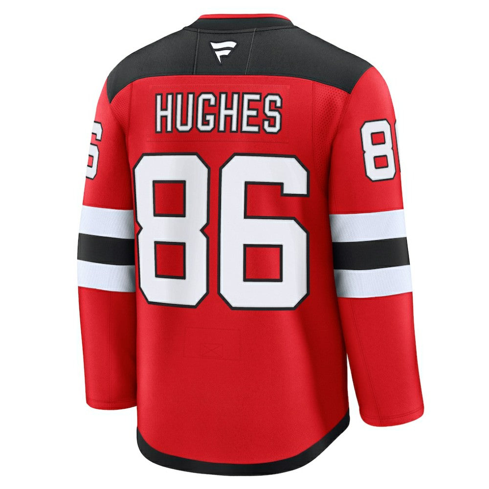 NHL Jack Hughes New Jersey Devils Fanatics Home Premium Jersey - Red