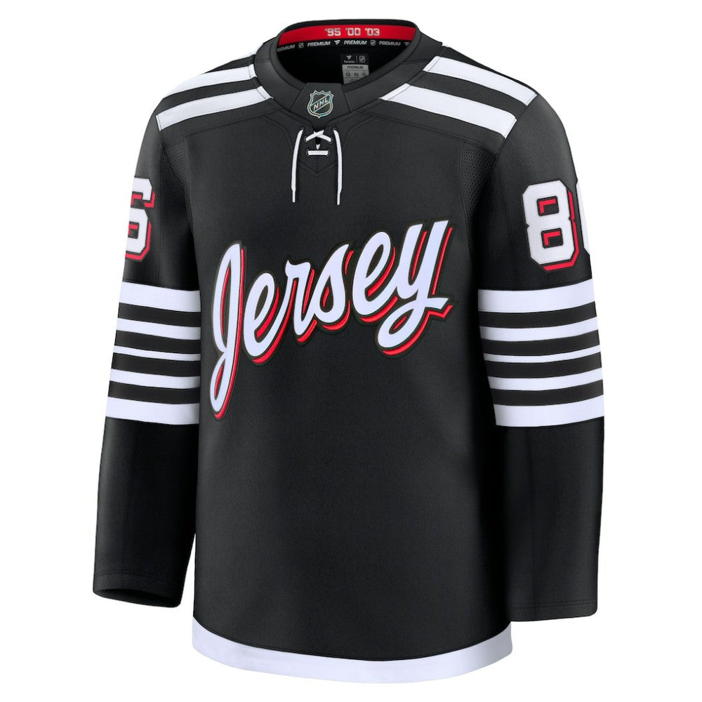 NHL Jack Hughes New Jersey Devils Fanatics Alternate Premium Jersey - Black