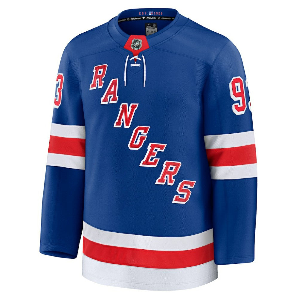 NHL Mika Zibanejad New York Rangers Fanatics Home Premium Jersey - Blue
