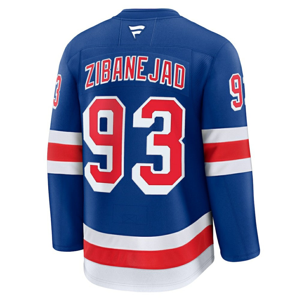 NHL Mika Zibanejad New York Rangers Fanatics Home Premium Jersey - Blue