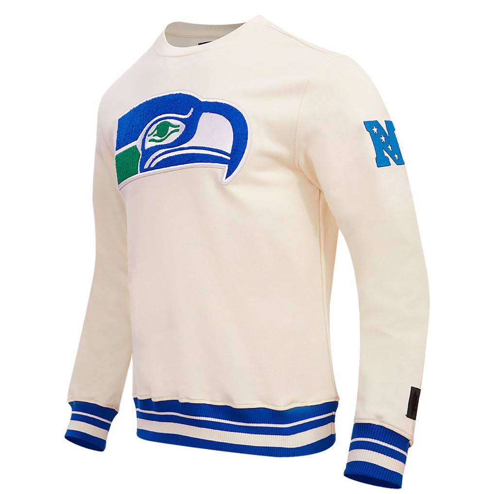 Seattle Seahawks Pro Standard Retro Classics Fleece Pullover Sweatshirt Cream