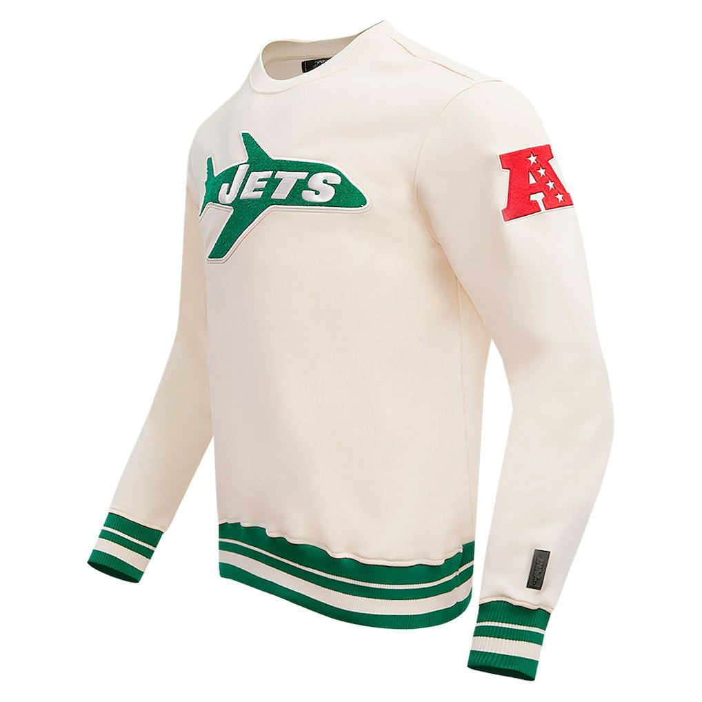 New York Jets Pro Standard Retro Classics Fleece Pullover Sweatshirt Cream