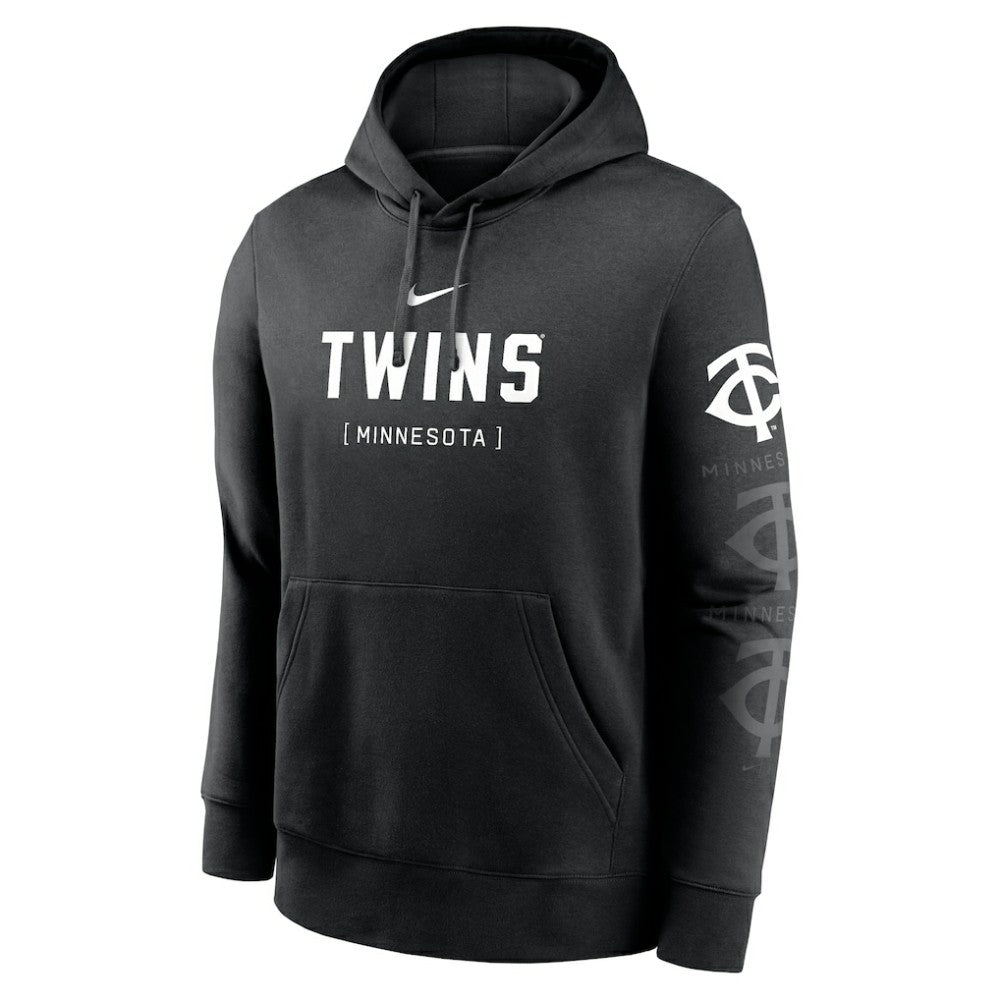 Minnesota Twins Nike Fashion Club Pullover Hoodie - Black Hoodies