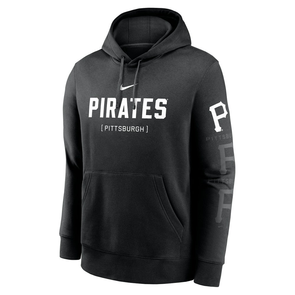 Pittsburgh Pirates Nike Fashion Club Pullover Hoodie - Black Hoodies