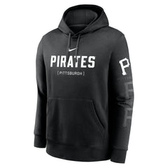 Pittsburgh Pirates Nike Fashion Club Pullover Hoodie - Black Hoodies