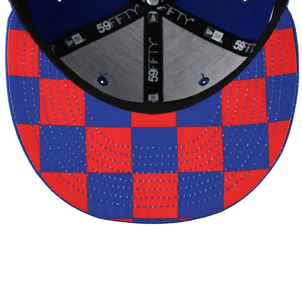 New York Giants New Era Checkered Undervisor 59FIFTY Fitted Hat Royal