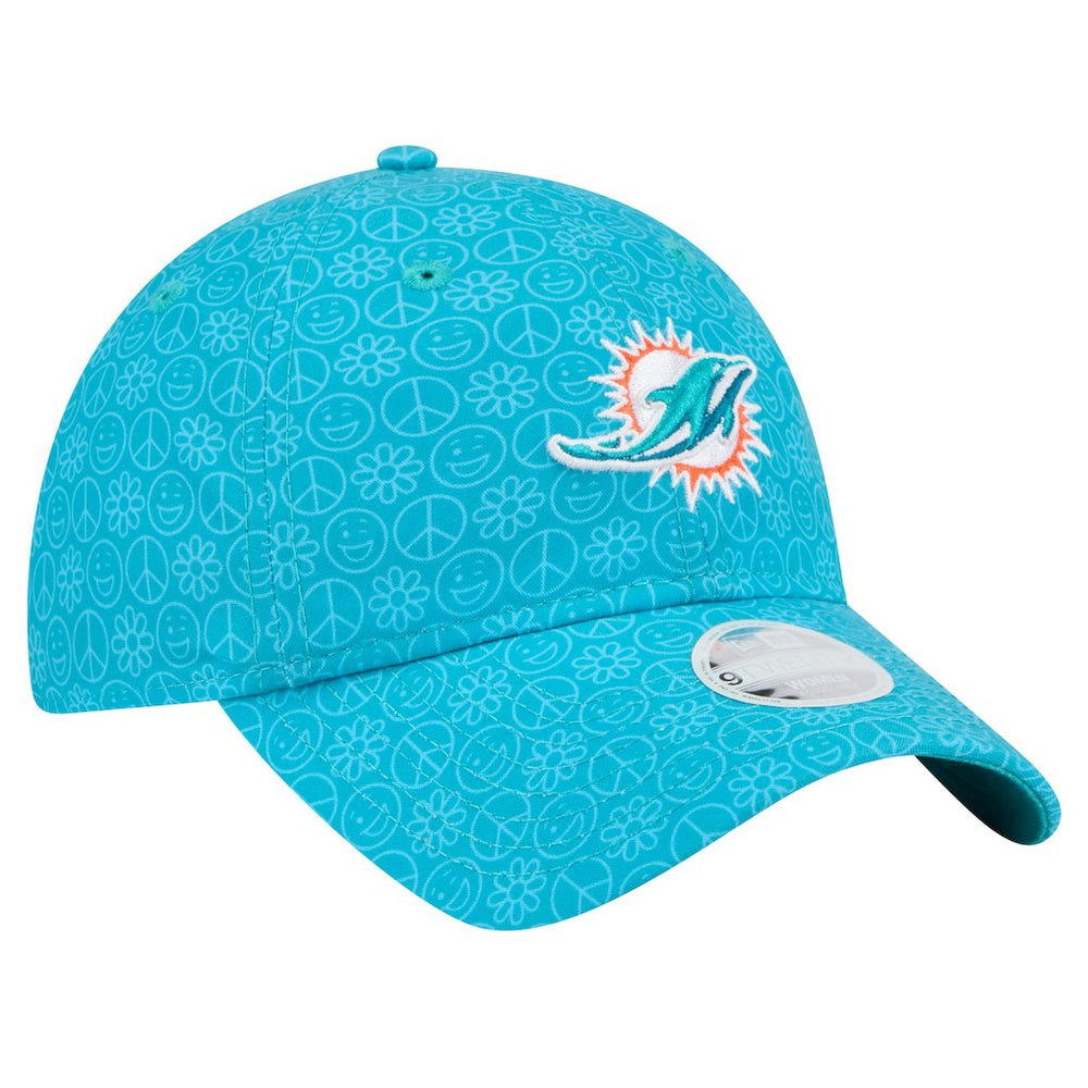 Miami Dolphins New Era Women's Smiley 9TWENTY Adjustable Hat Aqua