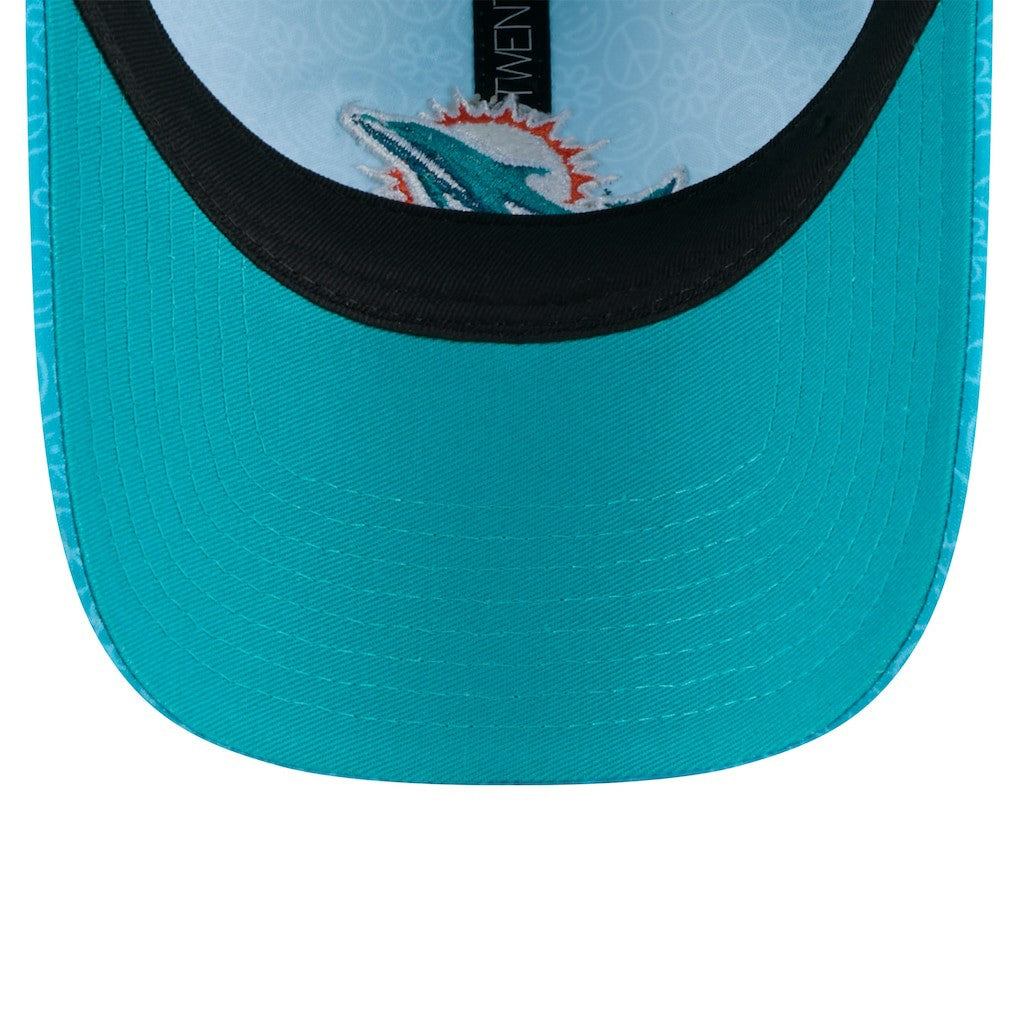 Miami Dolphins New Era Women's Smiley 9TWENTY Adjustable Hat Aqua