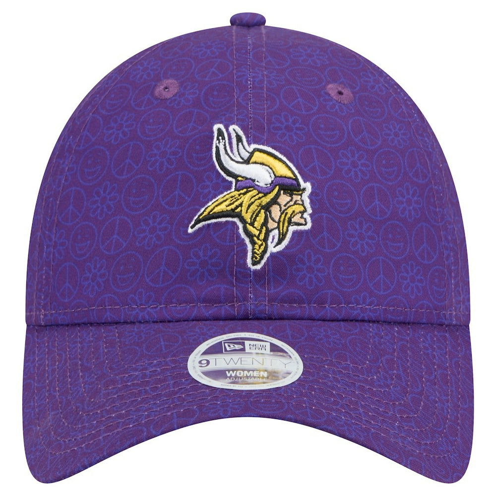 Minnesota Vikings New Era Women's Smiley 9TWENTY Adjustable Hat Purple