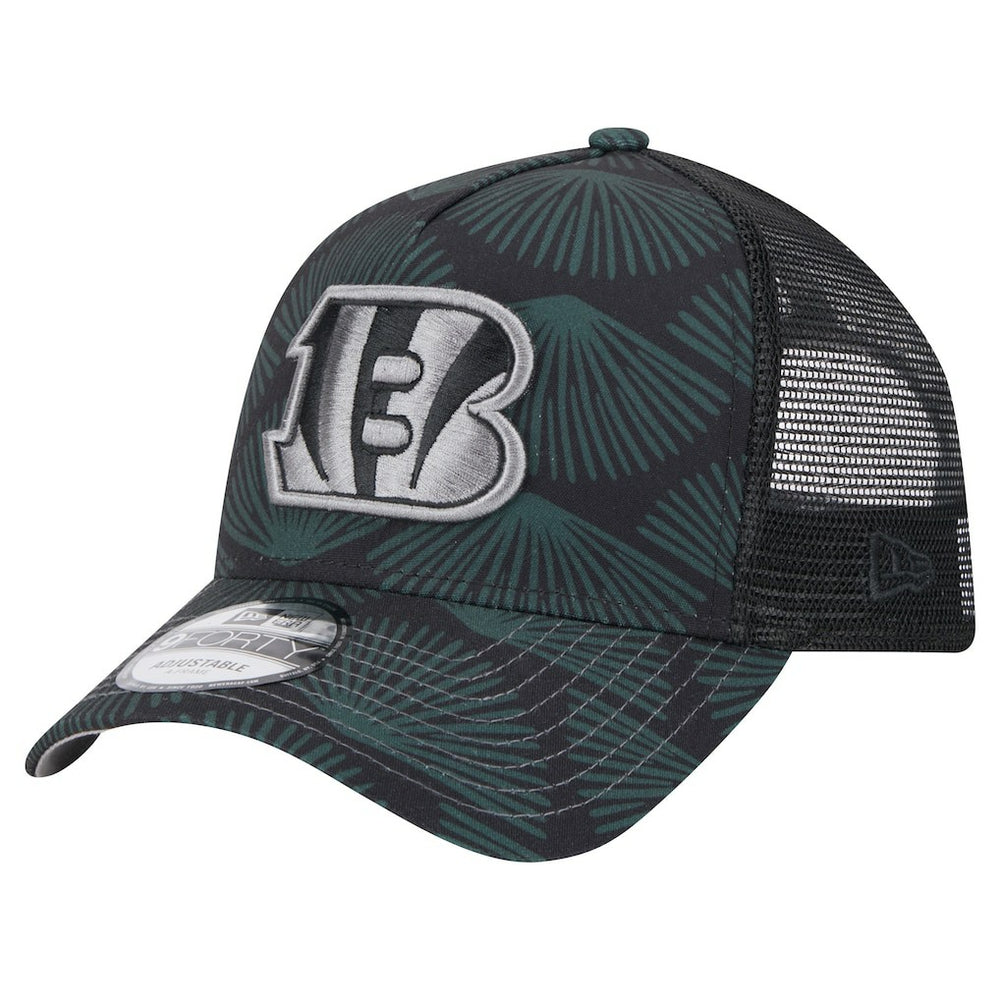 Cincinnati Bengals New Era Agave Trucker 9FORTY Adjustable Hat Black