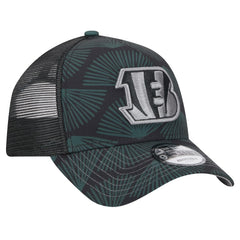 Cincinnati Bengals New Era Agave Trucker 9FORTY Adjustable Hat Black