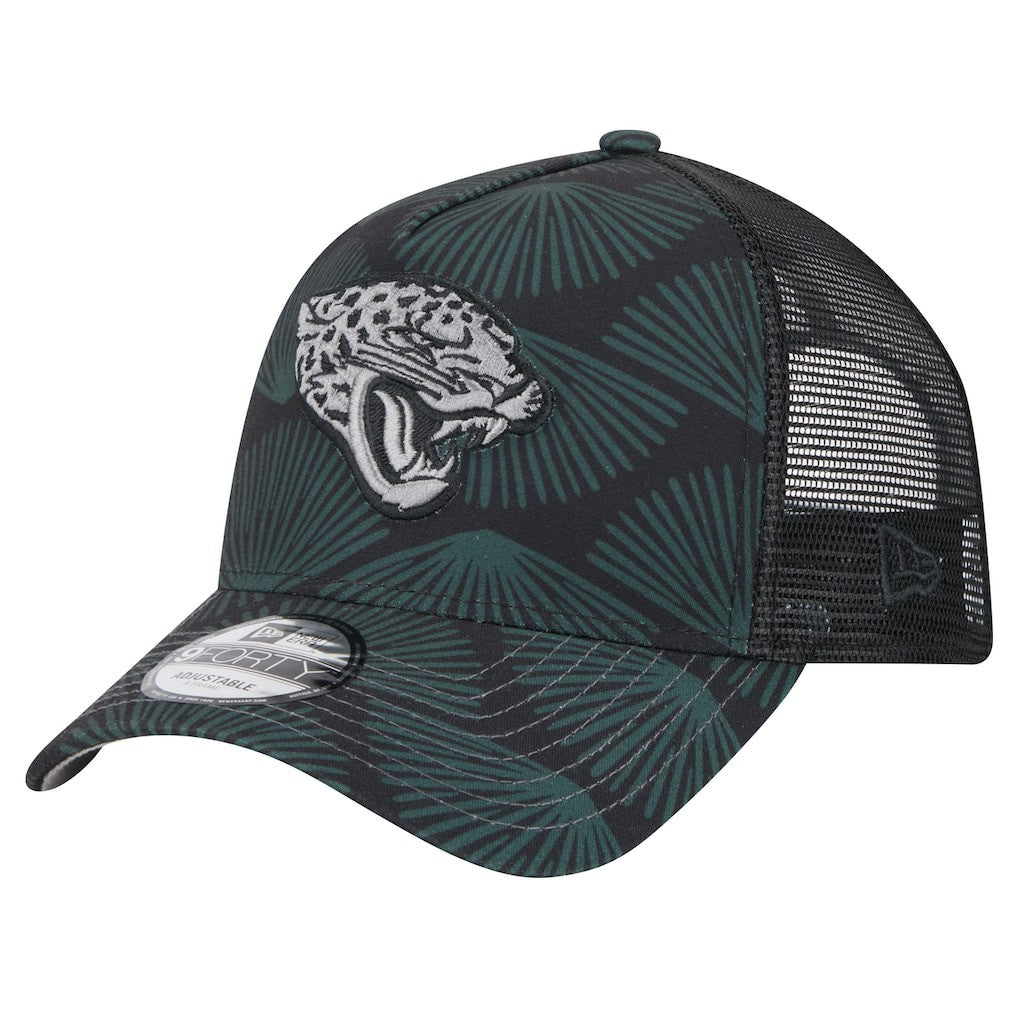 Jacksonville Jaguars New Era Agave Trucker 9FORTY Adjustable Hat Black