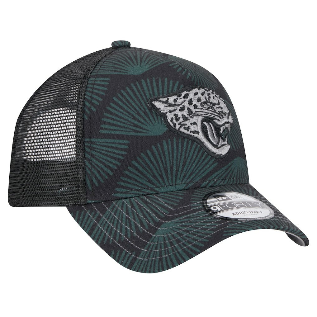 Jacksonville Jaguars New Era Agave Trucker 9FORTY Adjustable Hat Black