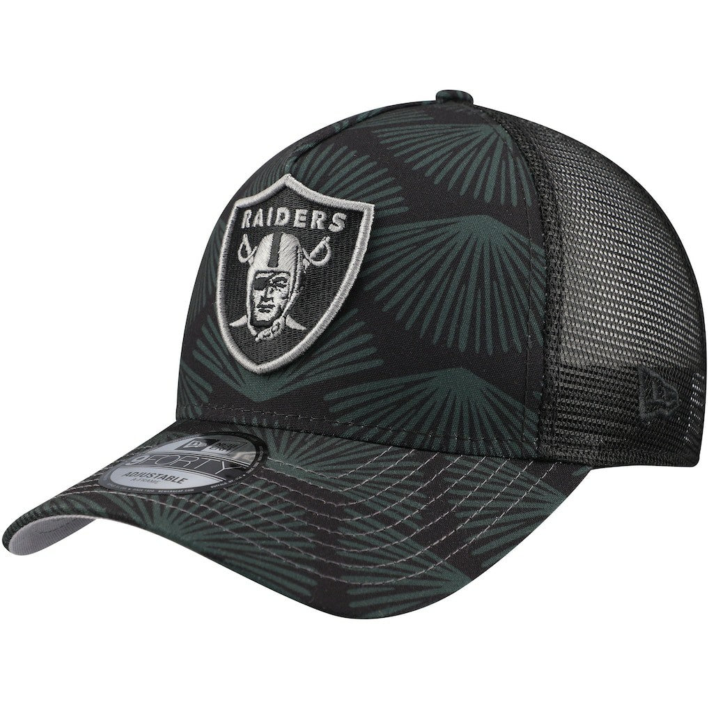 Las Vegas Raiders New Era Agave Trucker 9FORTY Adjustable Hat Black