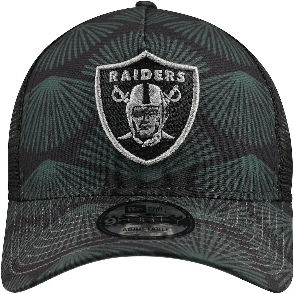 Las Vegas Raiders New Era Agave Trucker 9FORTY Adjustable Hat Black