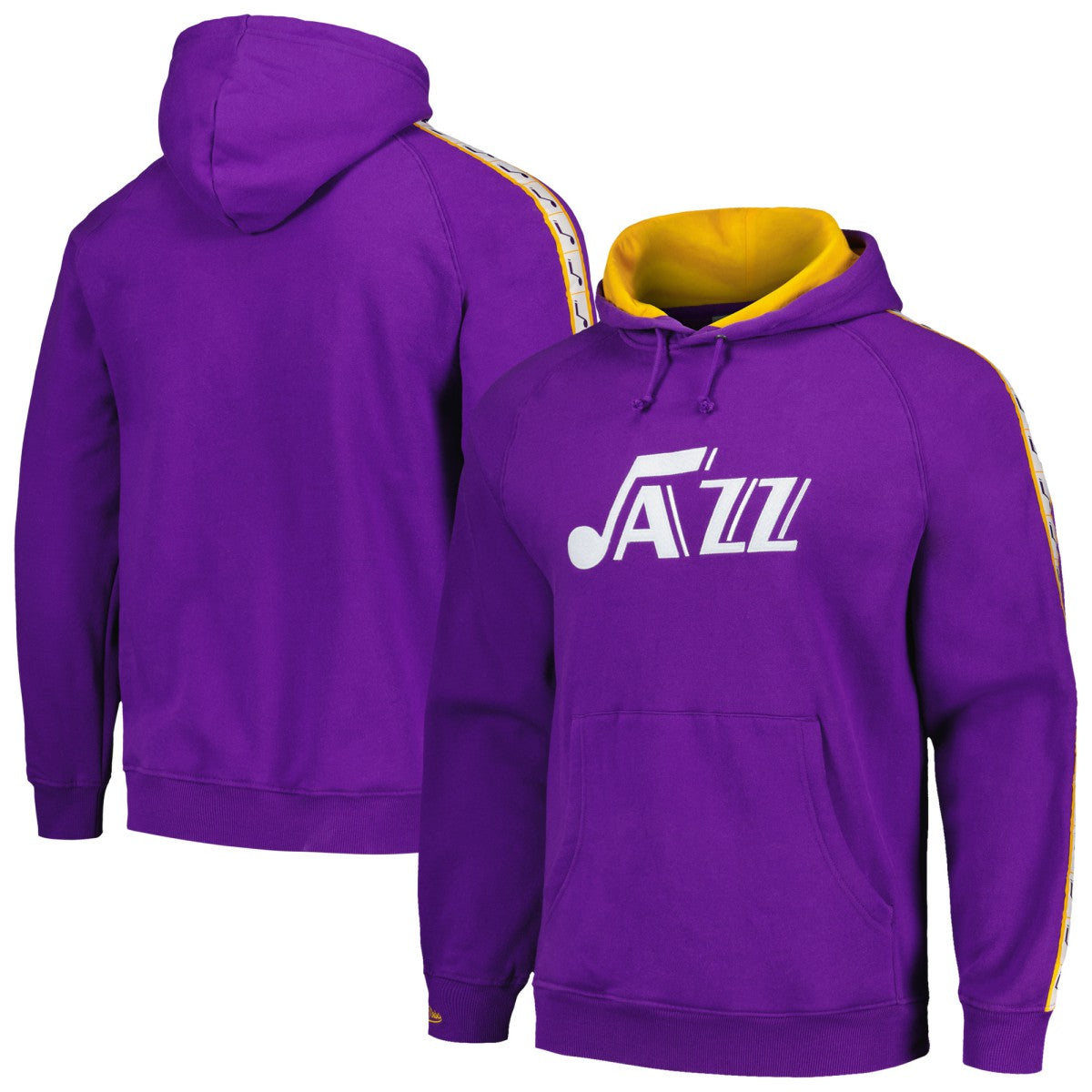 Utah Jazz Hardwood Classics Nights Raglan Pullover Hoodie Purple