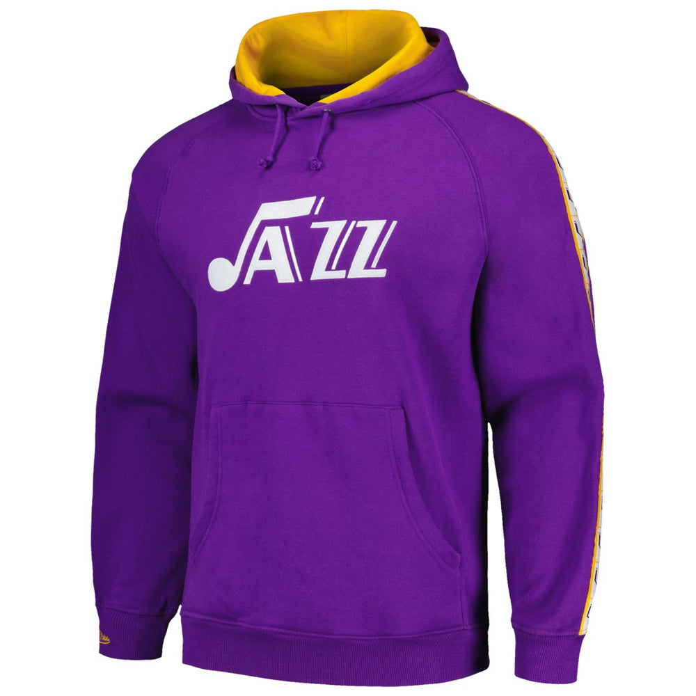Utah Jazz Hardwood Classics Nights Raglan Pullover Hoodie Purple