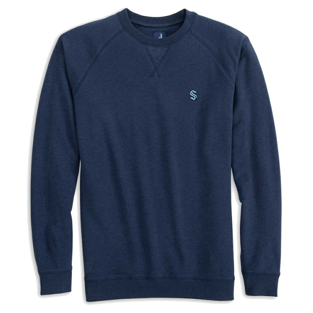 NHL Seattle Kraken johnnie-O Freeman Tri-Blend Raglan Pullover Sweatshirt - Deep Sea Blue