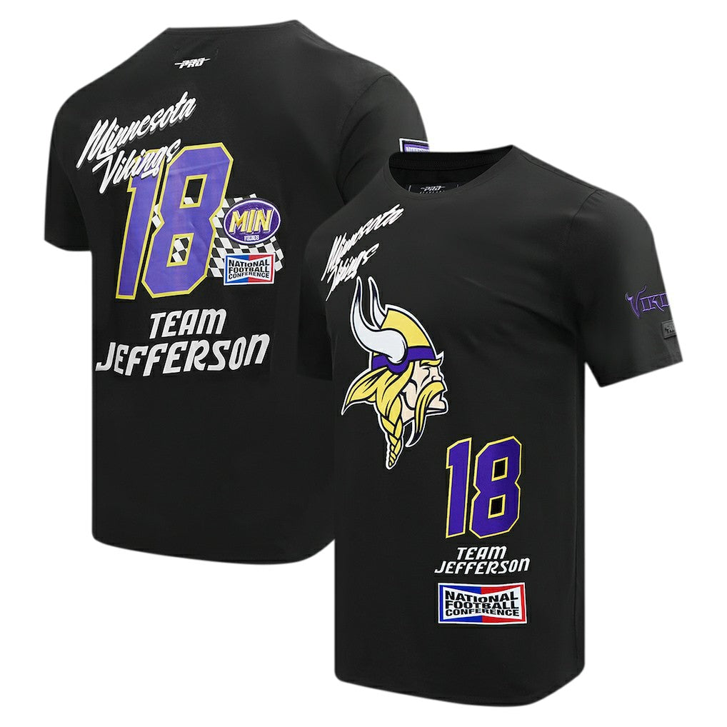 Justin Jefferson Minnesota Vikings Pro Standard Fast Lane Name & Number Player T-Shirt Black