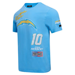 Justin Herbert Los Angeles Chargers Pro Standard Fast Lane Name & Number Player T-Shirt Powder Blue