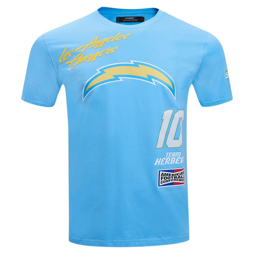 Justin Herbert Los Angeles Chargers Pro Standard Fast Lane Name & Number Player T-Shirt Powder Blue