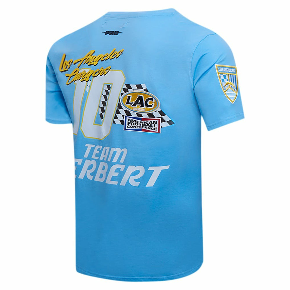 Justin Herbert Los Angeles Chargers Pro Standard Fast Lane Name & Number Player T-Shirt Powder Blue