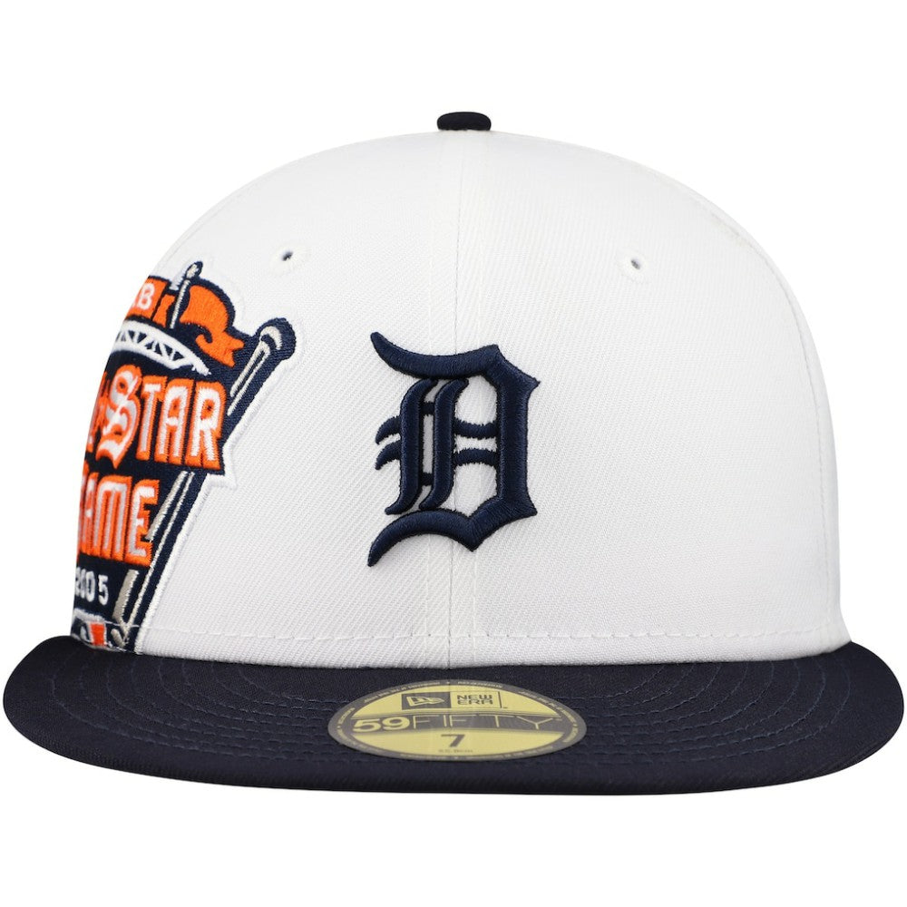Detroit Tigers New Era Major Sidepatch 59FIFTY Fitted Hat - White/Navy Hats