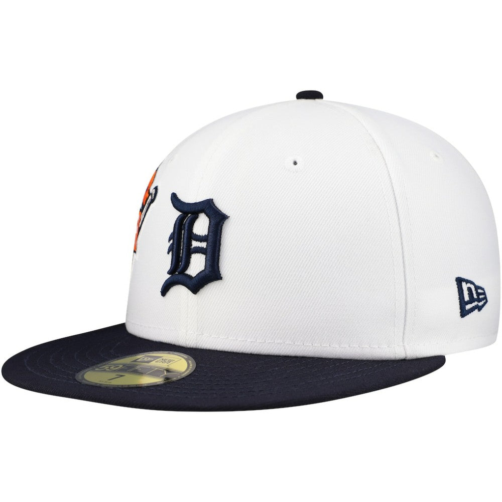 Detroit Tigers New Era Major Sidepatch 59FIFTY Fitted Hat - White/Navy Hats