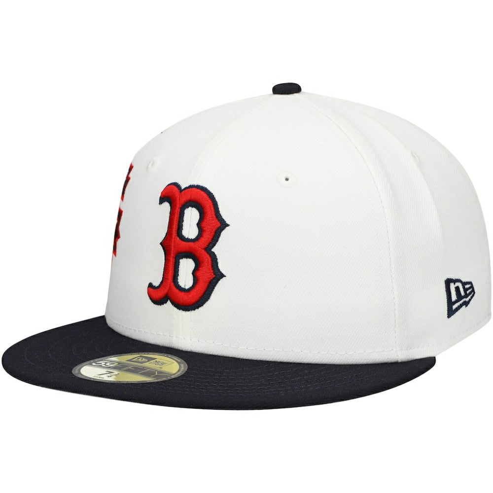 Boston Red Sox New Era Major Sidepatch 59FIFTY Fitted Hat - White/Navy Hats