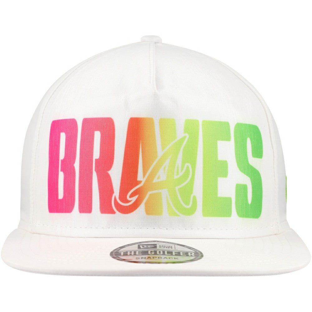 Atlanta Braves New Era Spring Spectrum Golfer Snapback Hat - White Hats