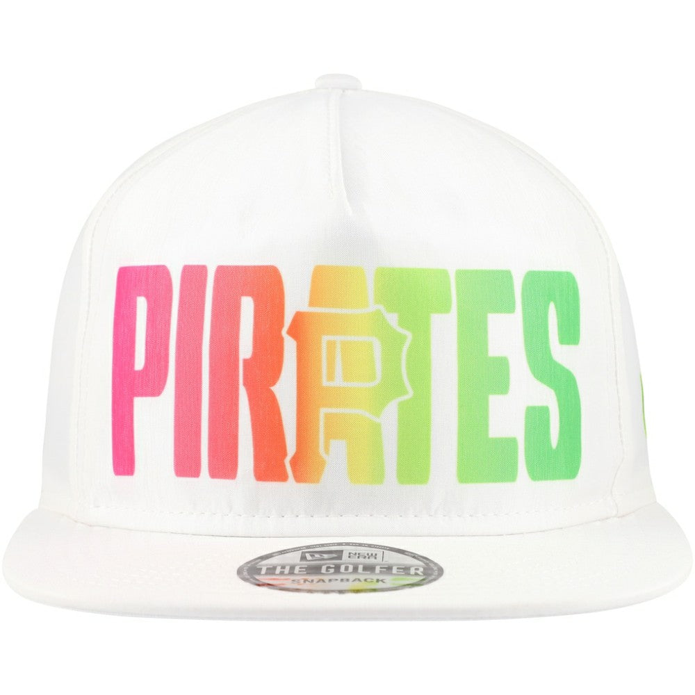 Pittsburgh Pirates New Era Spring Spectrum Golfer Snapback Hat - White Hats