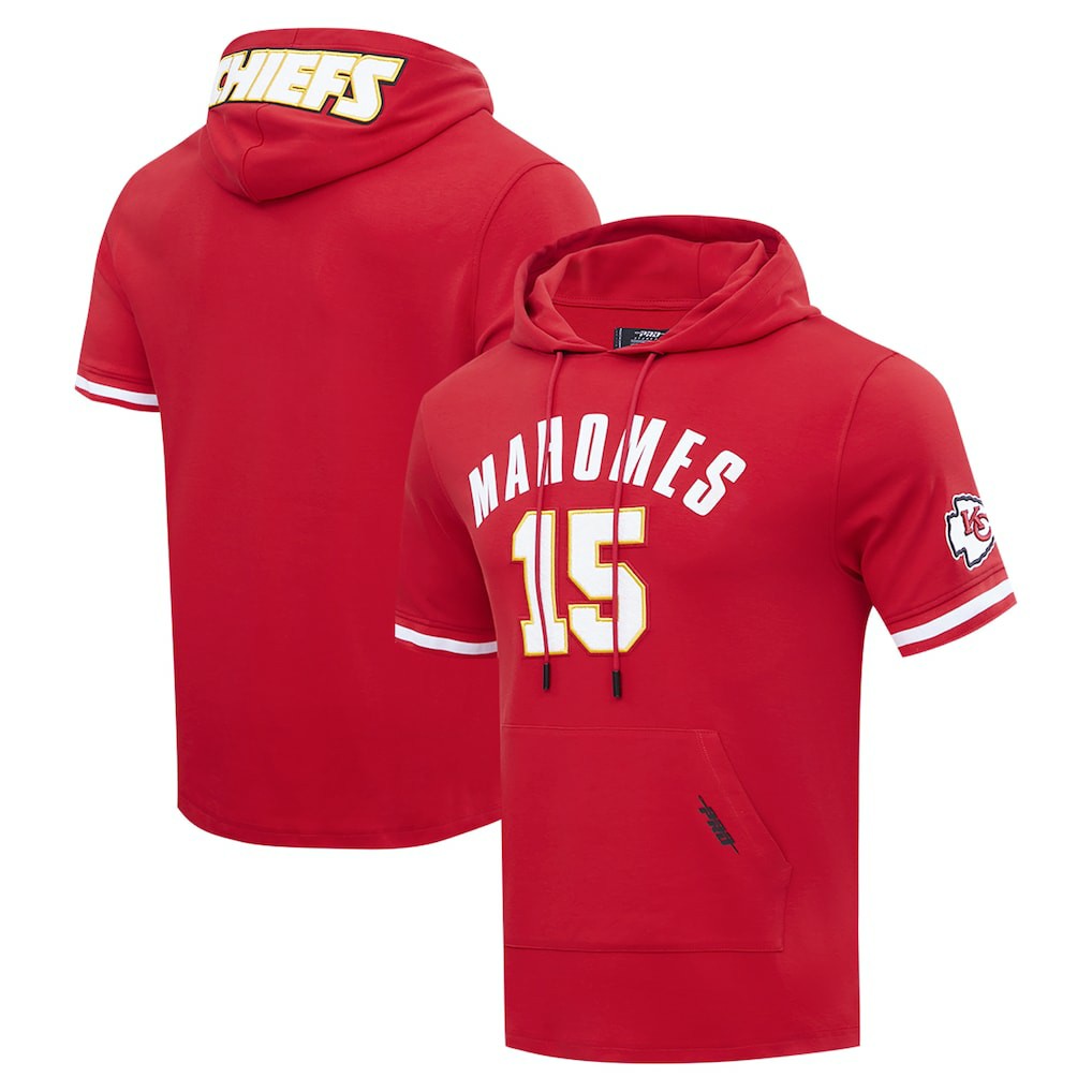 Patrick Mahomes Kansas City Chiefs Pro Standard Player Name & Number Hoodie T-Shirt Red