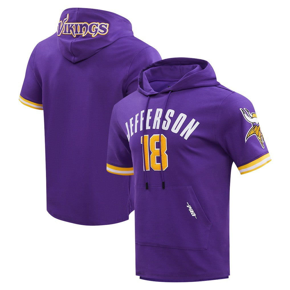 Justin Jefferson Minnesota Vikings Pro Standard Player Name & Number Hoodie T-Shirt Purple