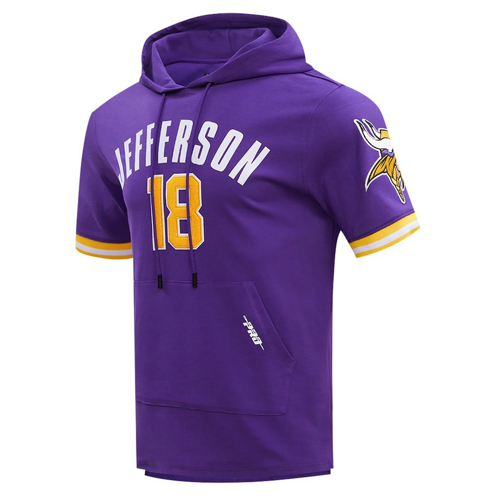 Justin Jefferson Minnesota Vikings Pro Standard Player Name & Number Hoodie T-Shirt Purple