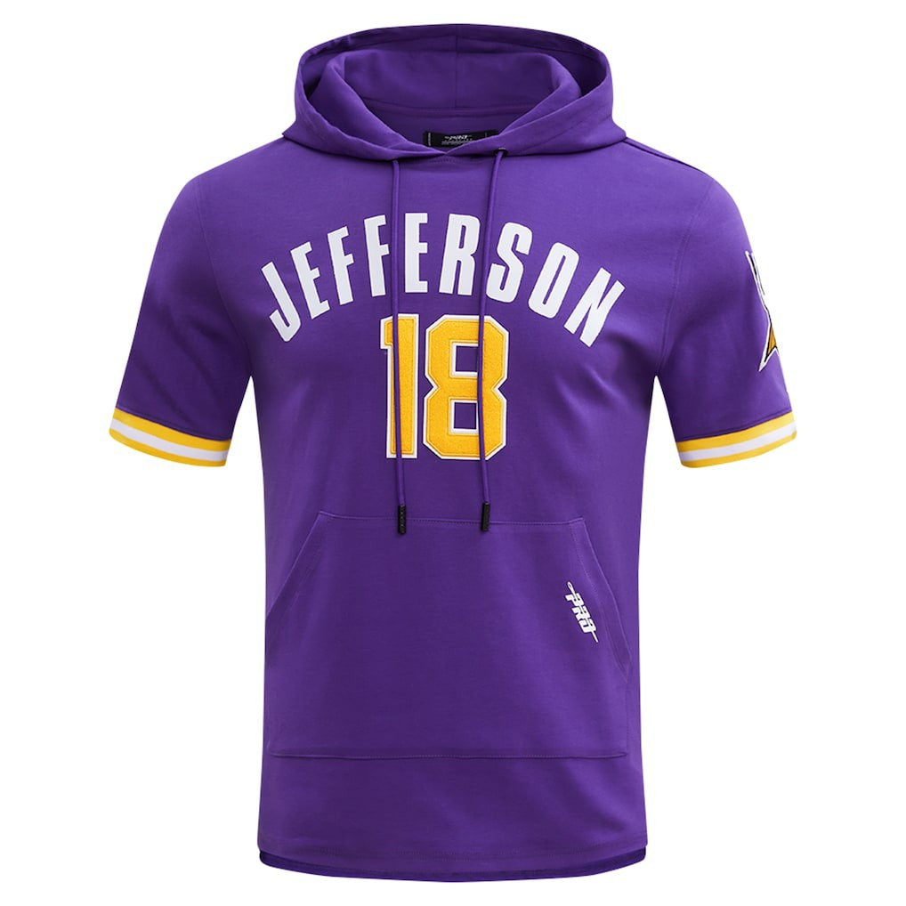 Justin Jefferson Minnesota Vikings Pro Standard Player Name & Number Hoodie T-Shirt Purple