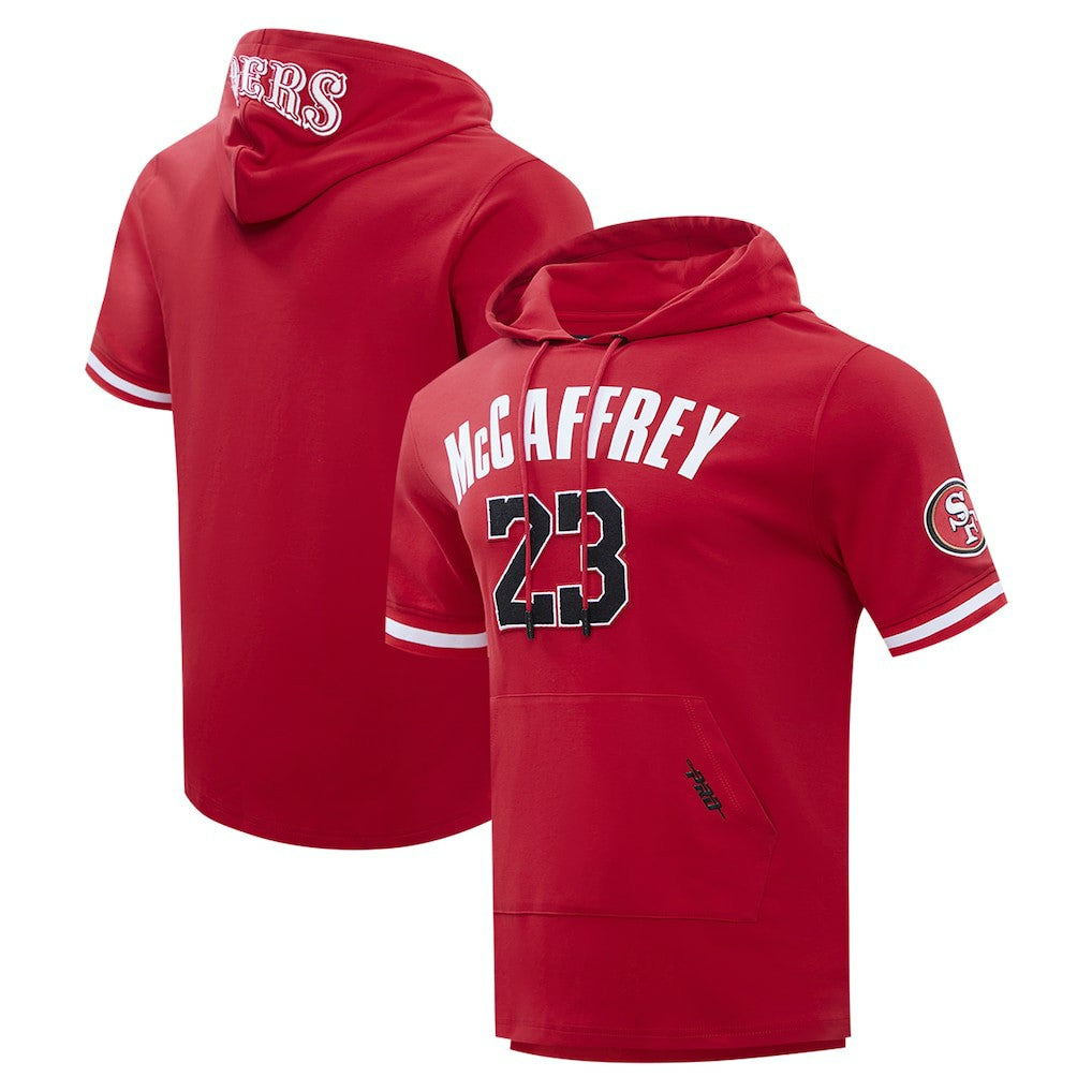 Christian McCaffrey San Francisco 49ers Pro Standard Player Name & Number Hoodie T-Shirt Scarlet