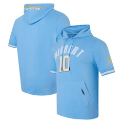 Justin Herbert Los Angeles Chargers Pro Standard Player Name & Number Hoodie T-Shirt Powder Blue
