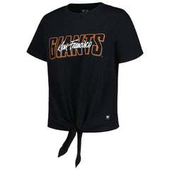 San Francisco Giants The Wild Collective Women's Twist Front T-Shirt - Black T-shirts
